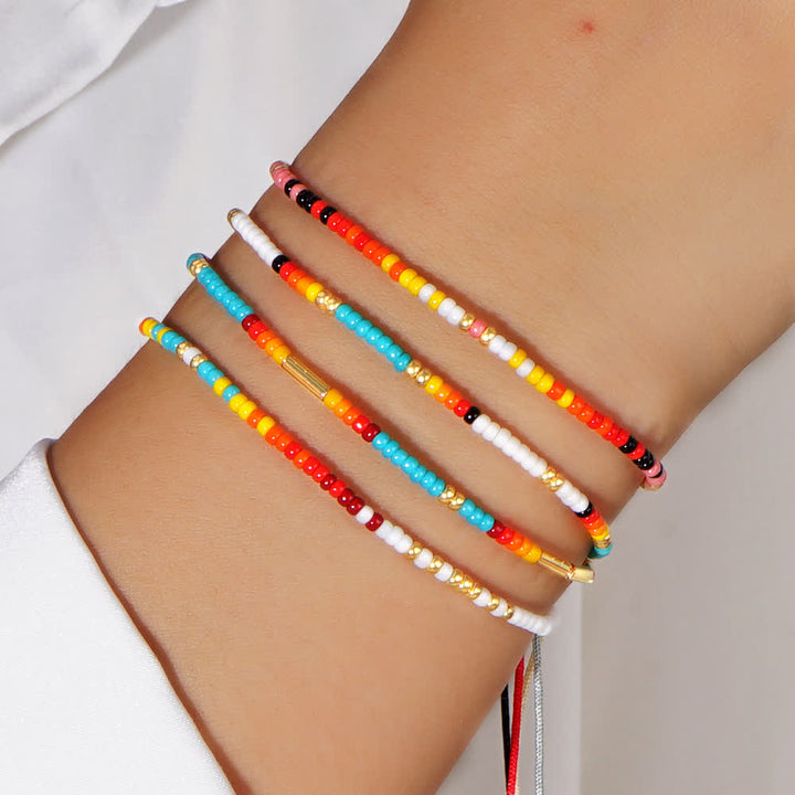 Olivenorma Colorful Roller Beads Beads Drawstring Bracelet - image 2