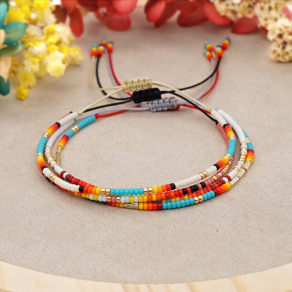 Olivenorma Colorful Roller Beads Beads Drawstring Bracelet - image 0