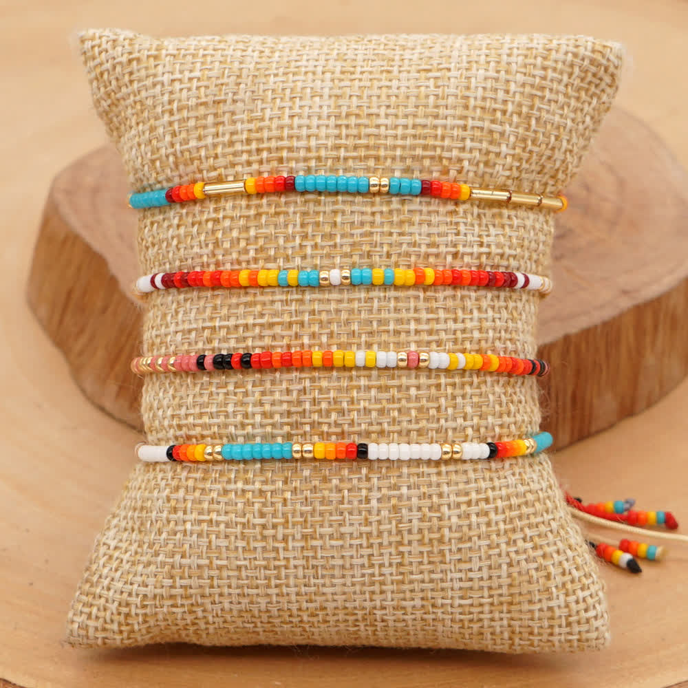 Olivenorma Colorful Roller Beads Beads Drawstring Bracelet - image 6
