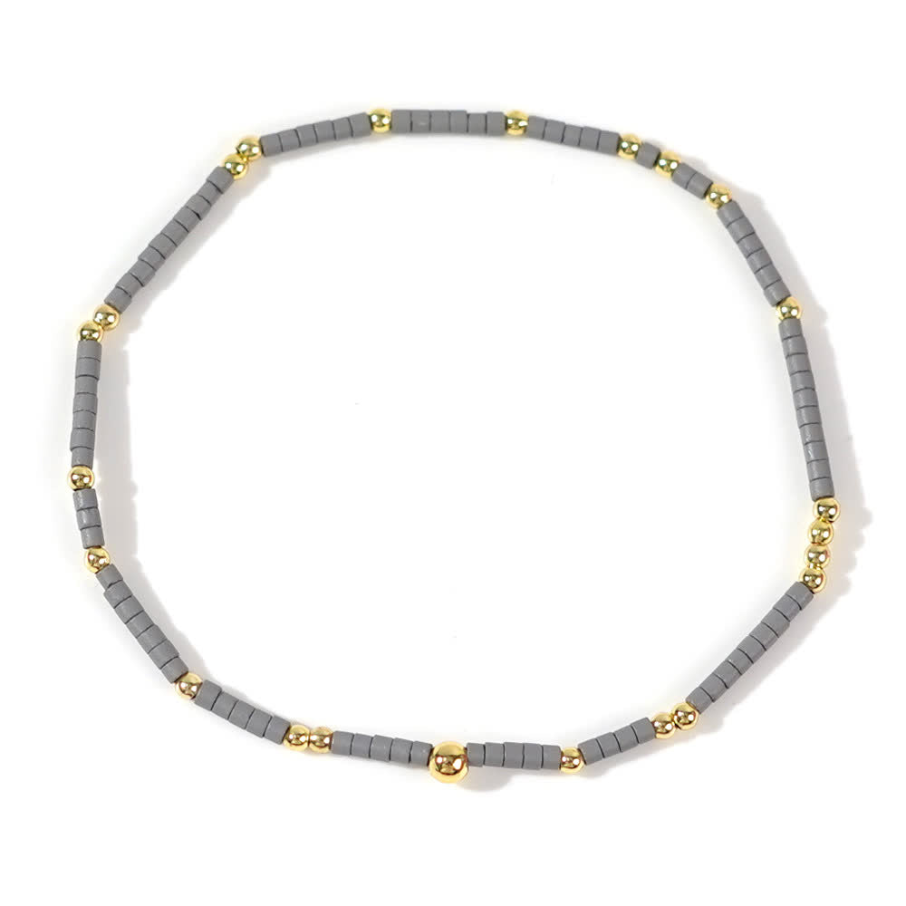 Olivenorma Colorful Rice Beads Beaded Bracelet - Grey - image 19