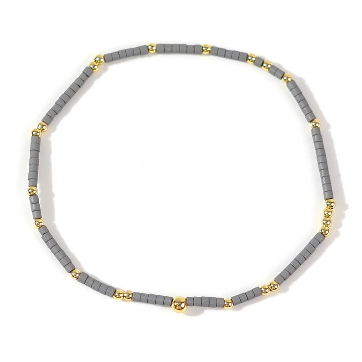 Olivenorma Colorful Rice Beads Beaded Bracelet - Grey - image 19
