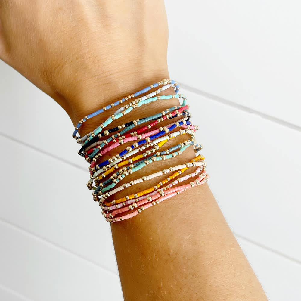 Olivenorma Colorful Rice Beads Beaded Bracelet - image 0