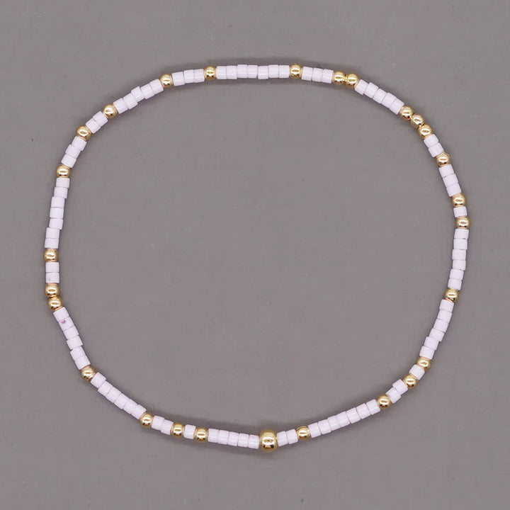 Olivenorma Colorful Rice Beads Beaded Bracelet - White  - image 17