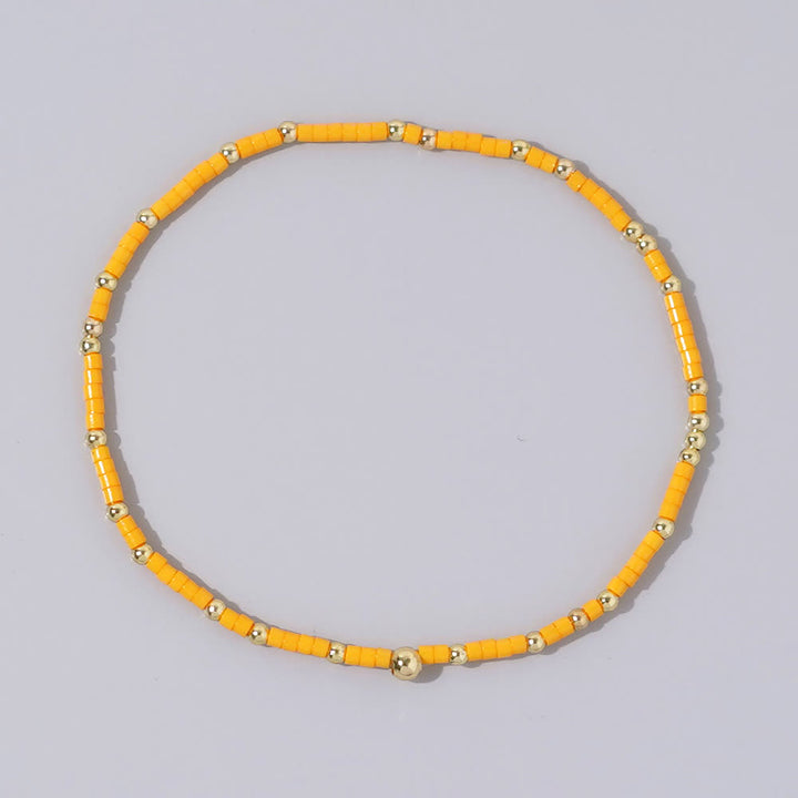 Olivenorma Colorful Rice Beads Beaded Bracelet - Yellow - image 16