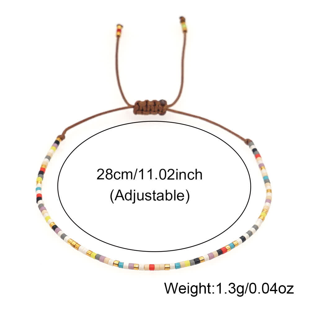 Olivenorma Colorful Rice Beads Brown Braided Bracelet - image 10