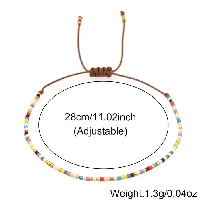 Olivenorma Colorful Rice Beads Brown Braided Bracelet - image 10