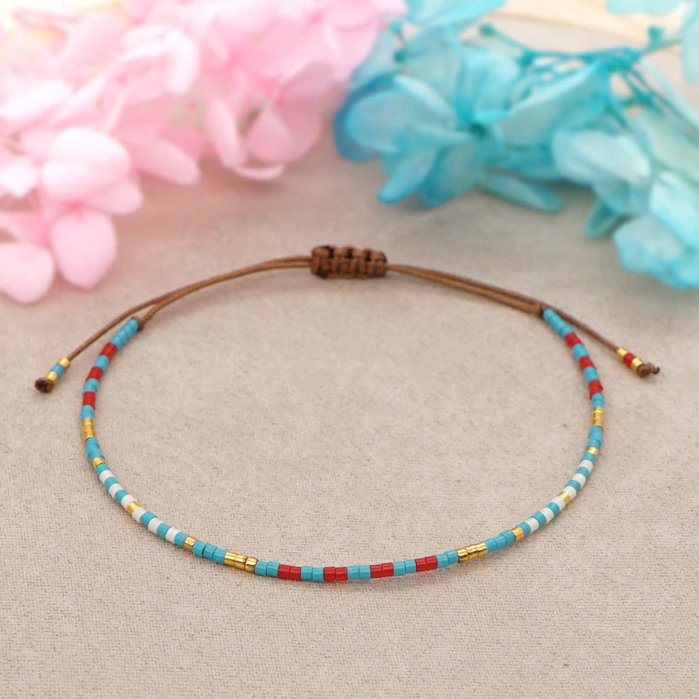 Olivenorma Colorful Rice Beads Brown Braided Bracelet - image 5