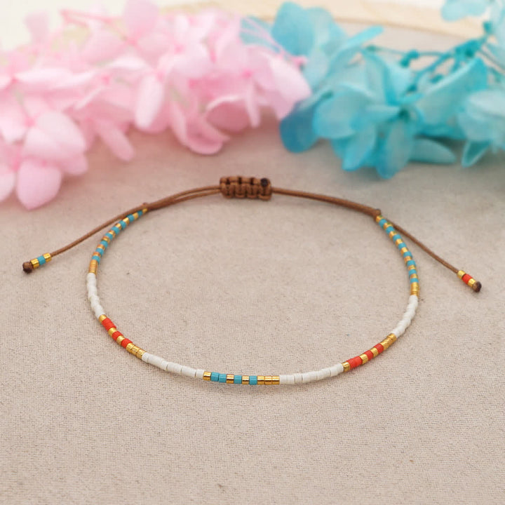 Olivenorma Colorful Rice Beads Brown Braided Bracelet - image 9