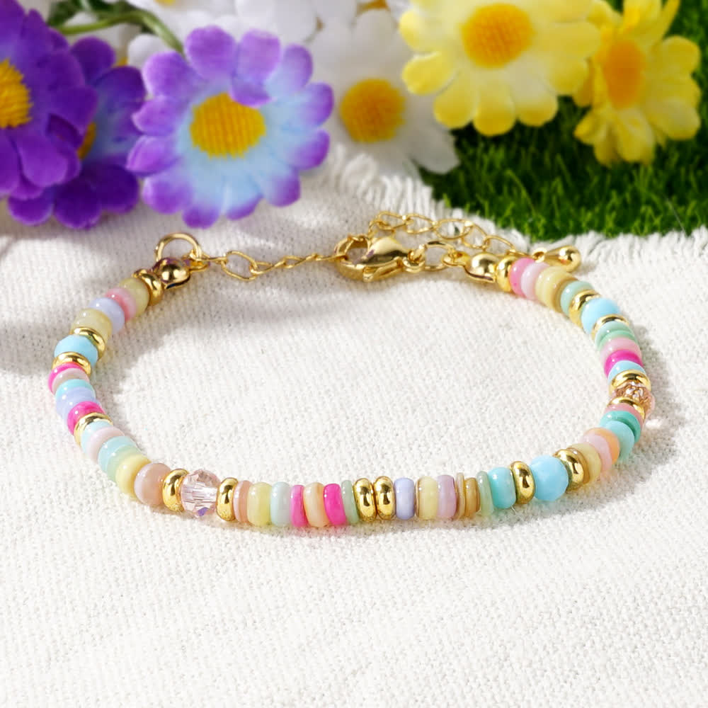 Olivenorma Colorful Roller Beads Metal Buckle Bracelet - Light Color - image 1