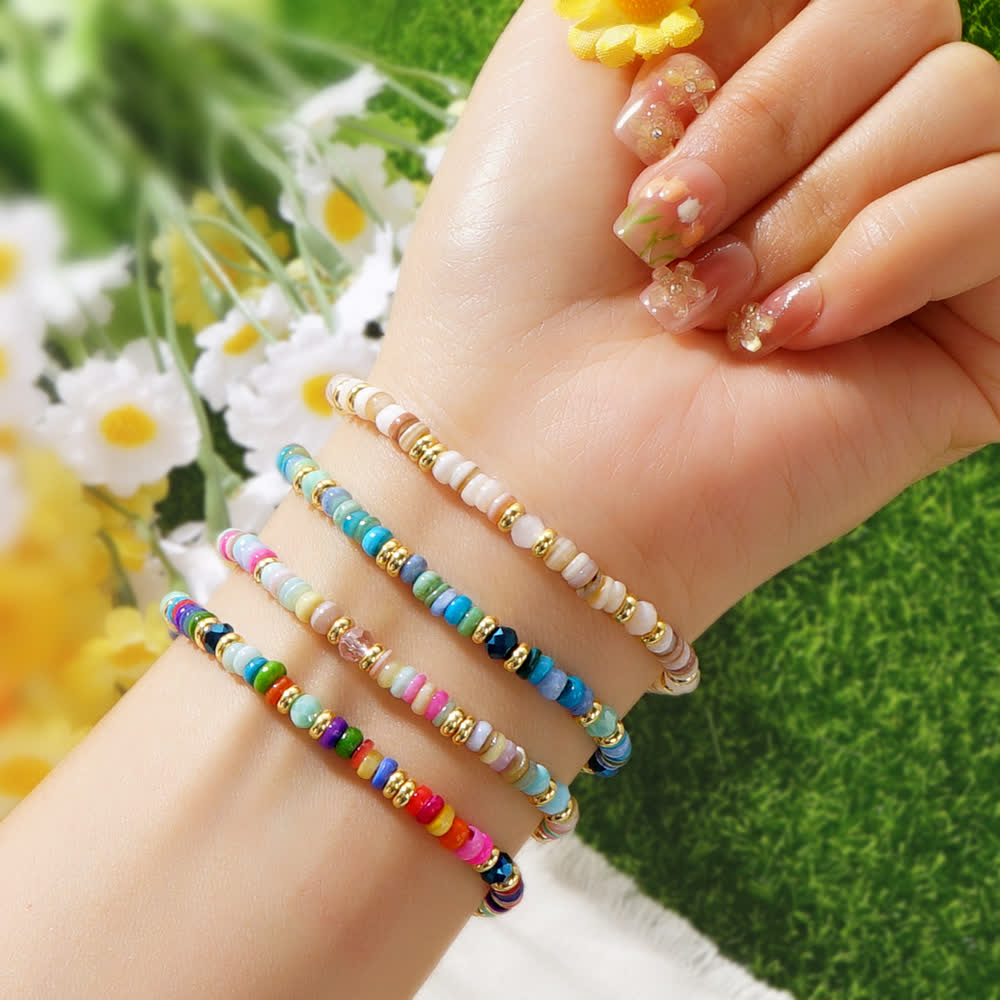 Olivenorma Colorful Roller Beads Metal Buckle Bracelet - image 11