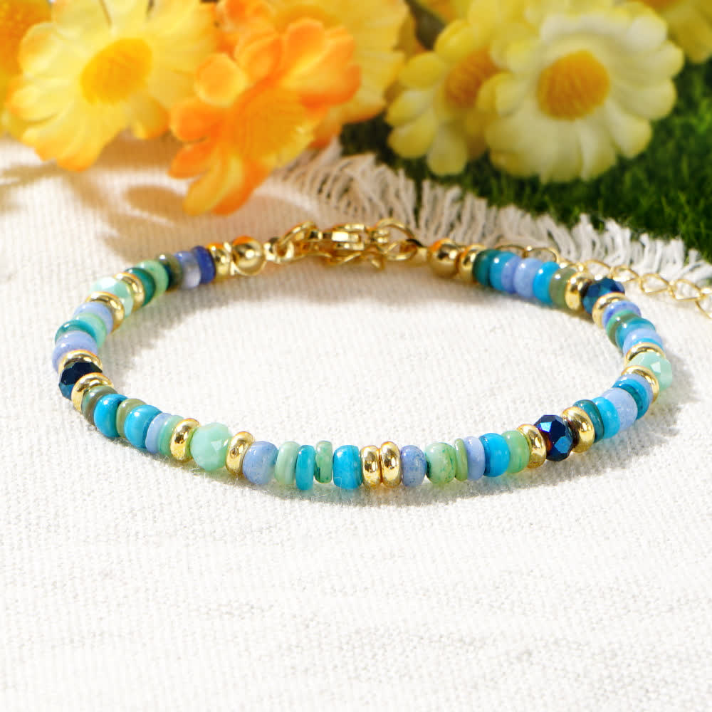 Olivenorma Colorful Roller Beads Metal Buckle Bracelet - Blue - image 9