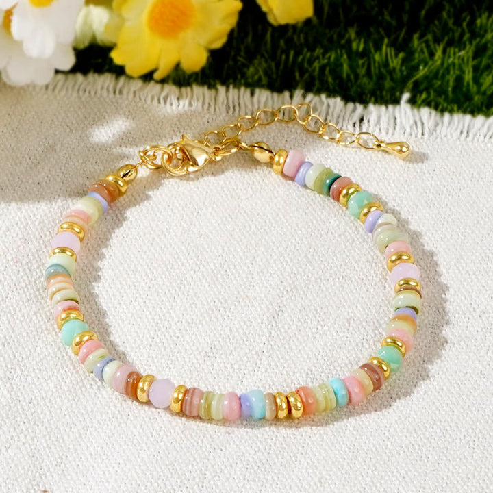 Olivenorma Colorful Roller Beads Metal Buckle Bracelet - image 2