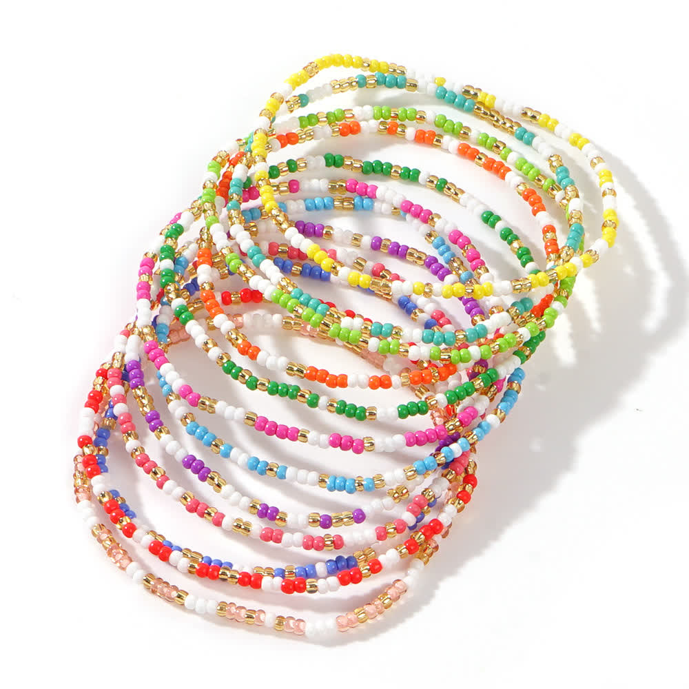 Olivenorma 12Pcs Colorful Rice Beads Bracelet Set - image 1