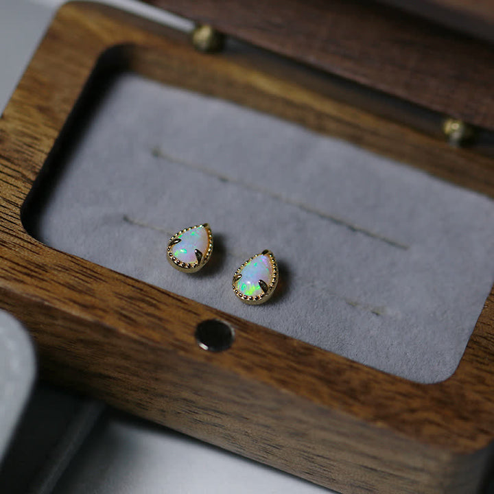 Olivenorma Natural Opal Water Drop Pendant Earrings Necklace - image 3