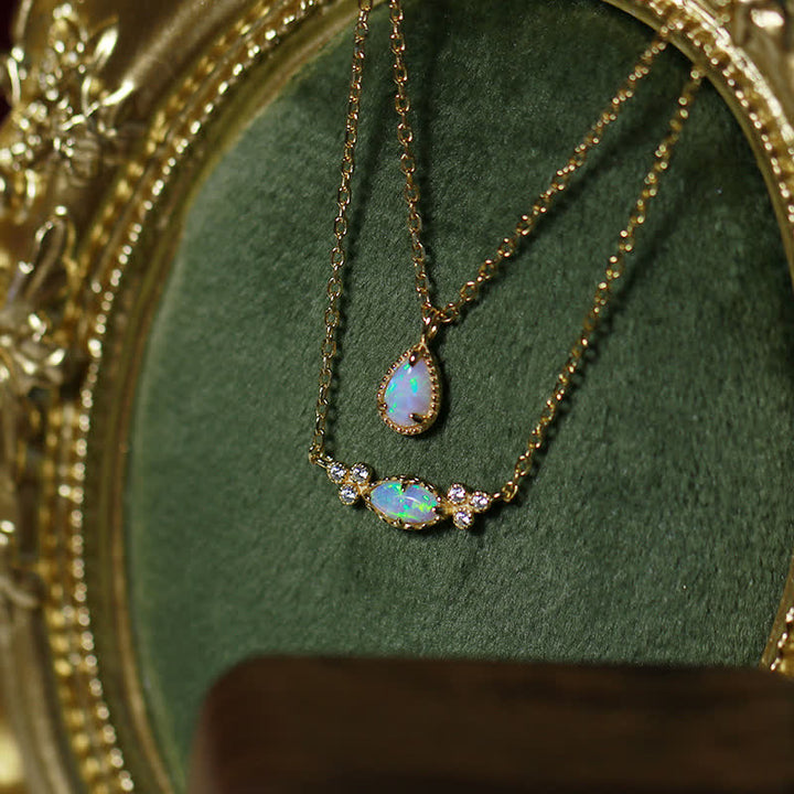 Olivenorma Natural Opal Water Drop Pendant Earrings Necklace - image 0