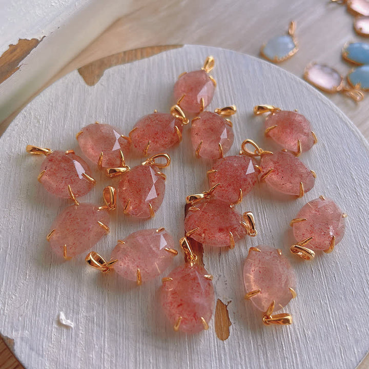 Olivenorma Sterling Silver Natural Strawberry Quartz Necklace - image 7