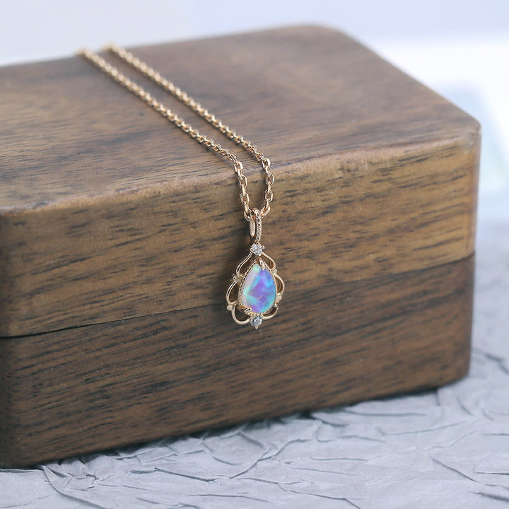 Olivenorma Sterling Silver Natural Opal Vintage Style Necklace - image 10