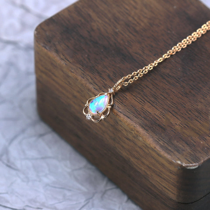 Olivenorma Sterling Silver Natural Opal Vintage Style Necklace - image 9