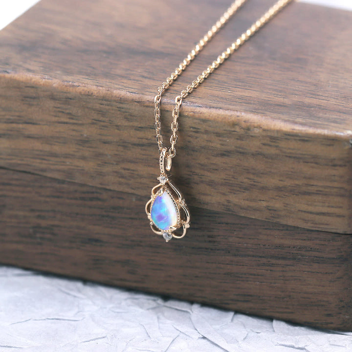 Olivenorma Sterling Silver Natural Opal Vintage Style Necklace - image 7