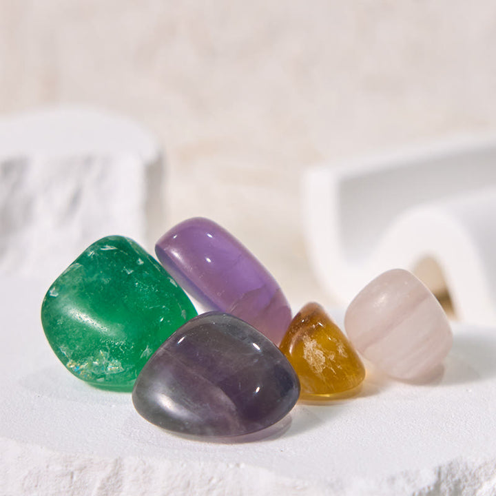 Olivenorma Genuine Raw Rainbow Fluorite Tumbled Stone - image 4