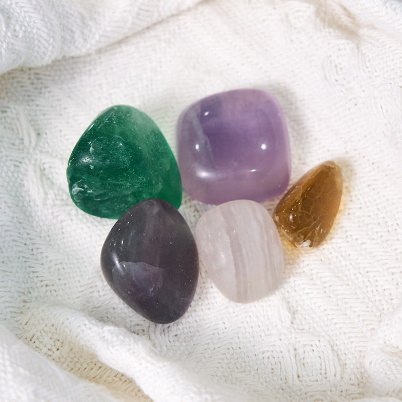 Olivenorma Genuine Raw Rainbow Fluorite Tumbled Stone - image 3