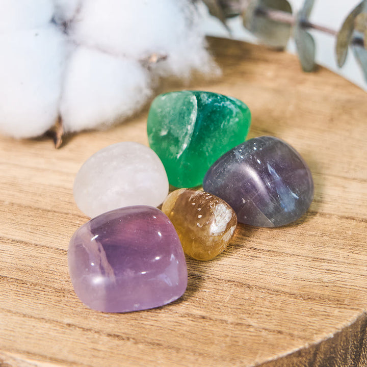 Olivenorma Genuine Raw Rainbow Fluorite Tumbled Stone - 2-3cm 100g - image 0