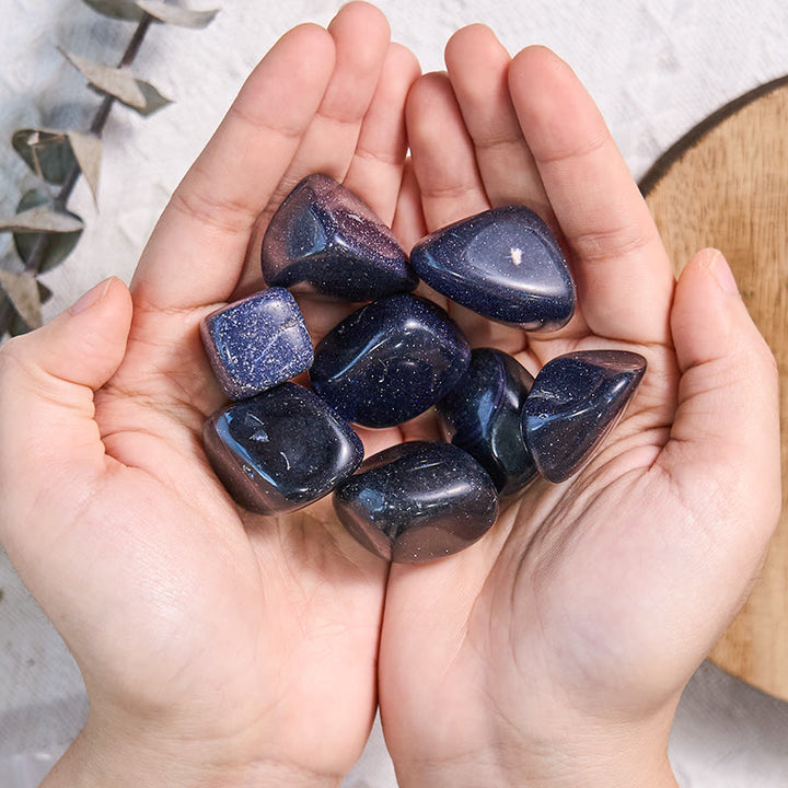 Olivenorma Natural Glitter Blue Sandstone Tumbled Stone - image 1