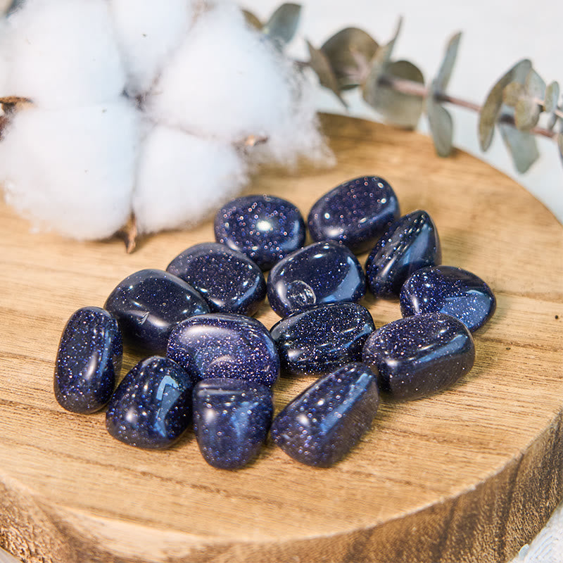 Olivenorma Natural Glitter Blue Sandstone Tumbled Stone - image 2