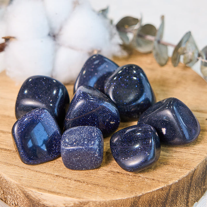 Olivenorma Natural Glitter Blue Sandstone Tumbled Stone - 2-3cm 100g - image 0