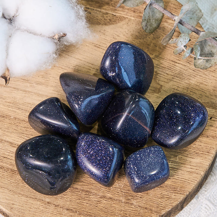 Olivenorma Natural Glitter Blue Sandstone Tumbled Stone - image 4