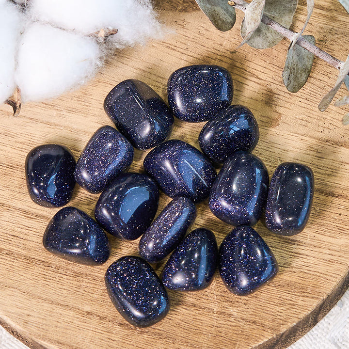 Olivenorma Natural Glitter Blue Sandstone Tumbled Stone - image 3