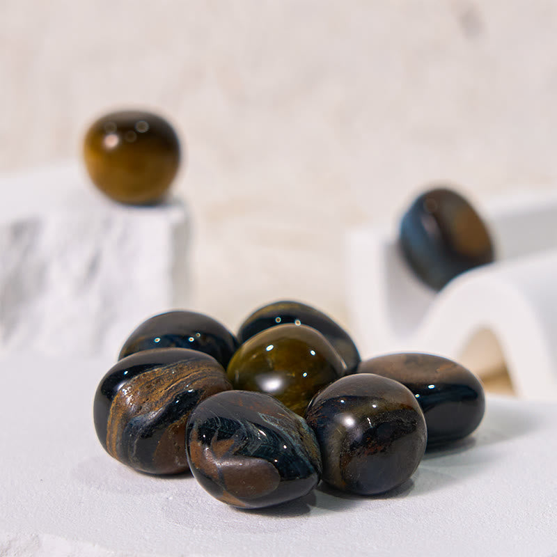Olivenorma Natural Blue Tiger Eye Tumbled Healing Stone - image 4