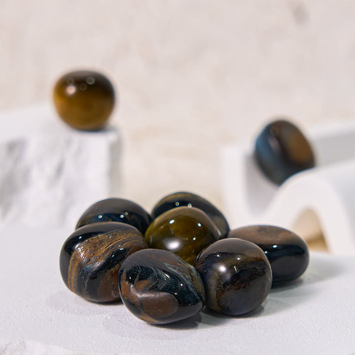 Olivenorma Natural Blue Tiger Eye Tumbled Healing Stone - image 4