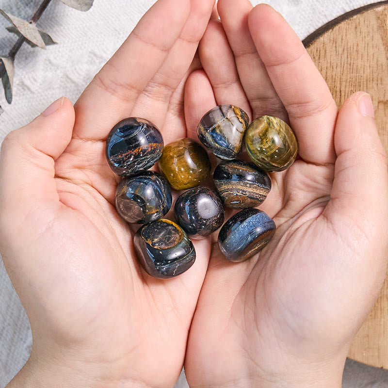 Olivenorma Natural Blue Tiger Eye Tumbled Healing Stone - image 1