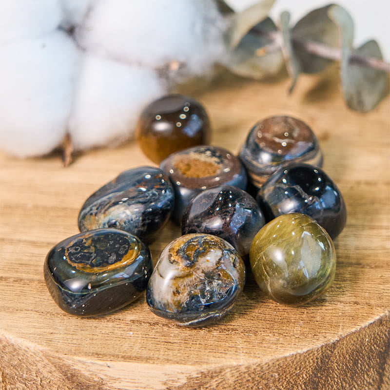 Olivenorma Natural Blue Tiger Eye Tumbled Healing Stone - 2-3cm 100g - image 0
