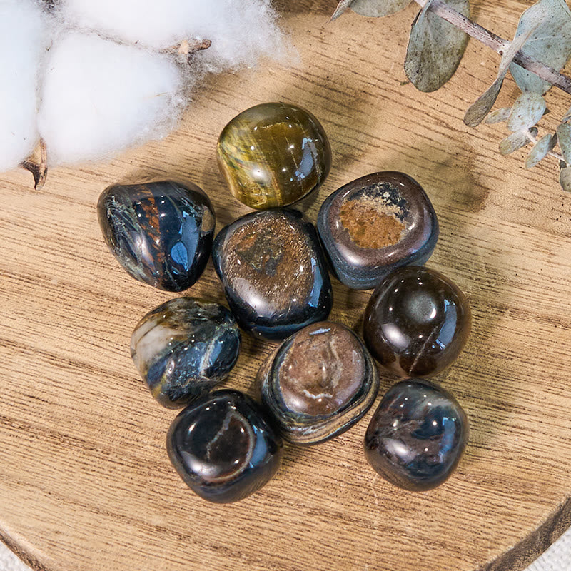 Olivenorma Natural Blue Tiger Eye Tumbled Healing Stone - image 2
