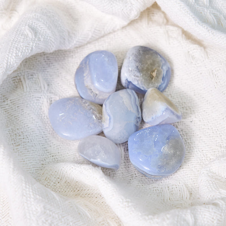 Olivenorma Blue Chalcedony Healing Crystals Tumbled Stone Set - image 3