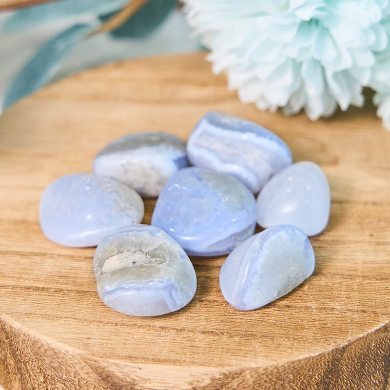 Olivenorma Blue Chalcedony Healing Crystals Tumbled Stone Set - 1.5-2cm 100g - image 0