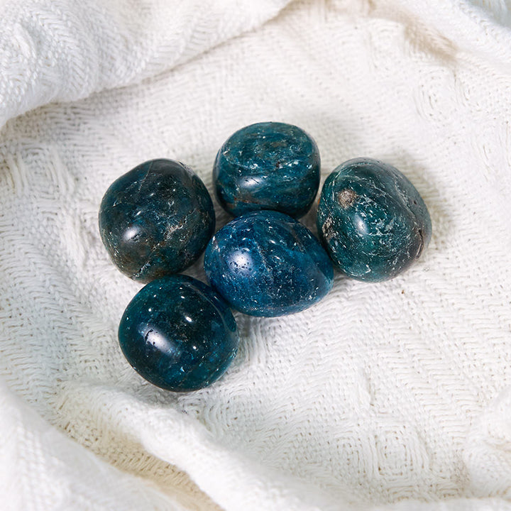 Olivenorma Polished Natural Blue Apatite Healing Tumbled Stone - image 3