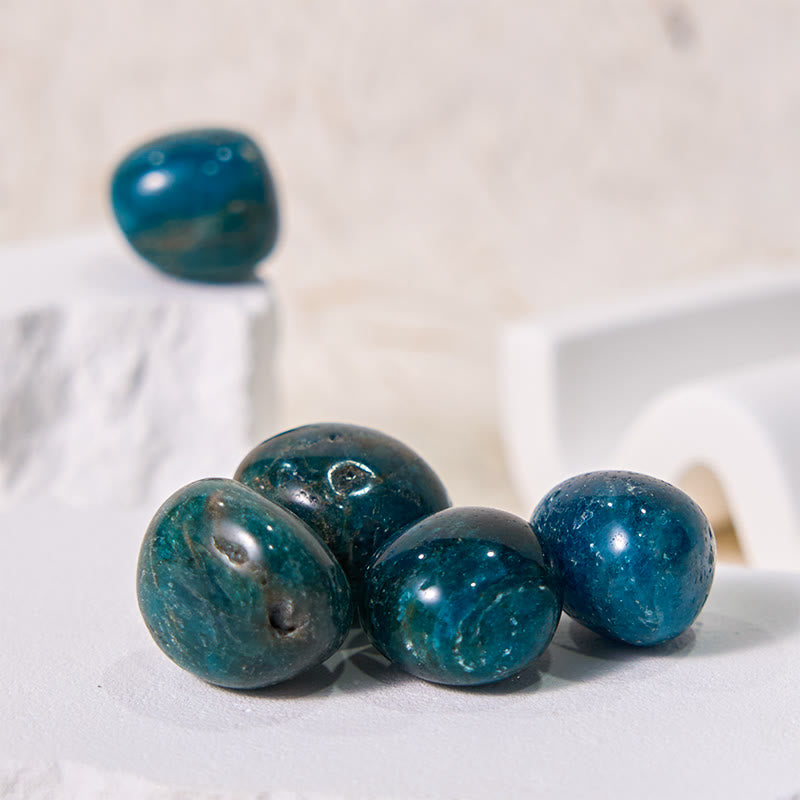 Olivenorma Polished Natural Blue Apatite Healing Tumbled Stone - image 4