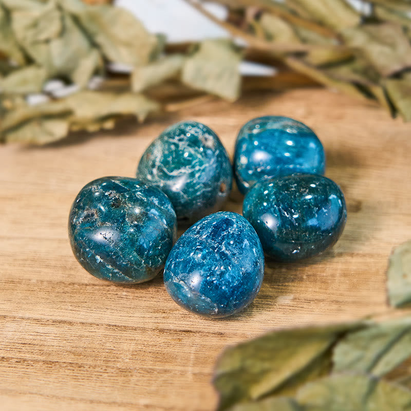 Olivenorma Polished Natural Blue Apatite Healing Tumbled Stone - image 2