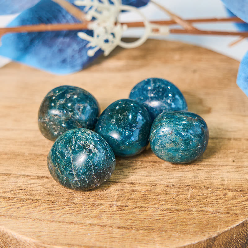 Olivenorma Polished Natural Blue Apatite Healing Tumbled Stone - 2-3cm 100g - image 0