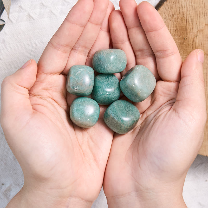 Olivenorma Natural Amazonite Polished Tumbled Stone Set - image 1
