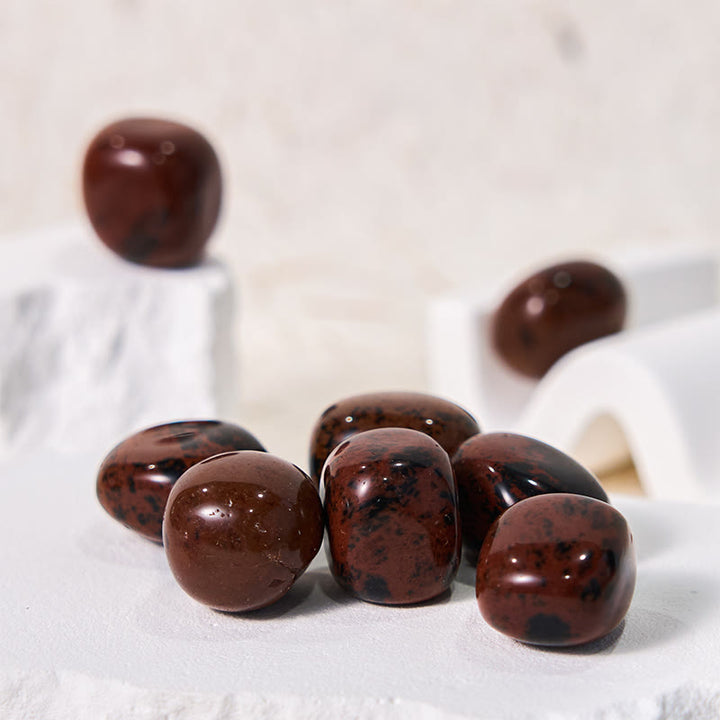Olivenorma Natural Red Obsidian Tumbled Stone Set - image 4