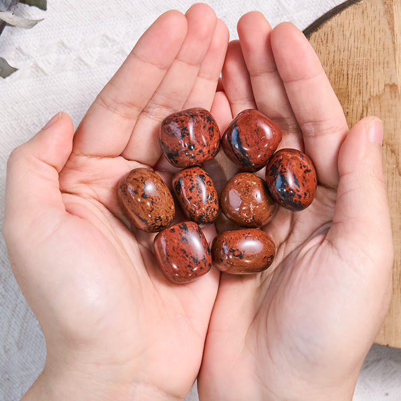 Olivenorma Natural Red Obsidian Tumbled Stone Set - image 1