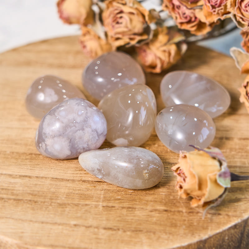 Olivenorma Natural Irregular Cherry Blossom Agate Tumbled Stone - 2-3cm 100g - image 0