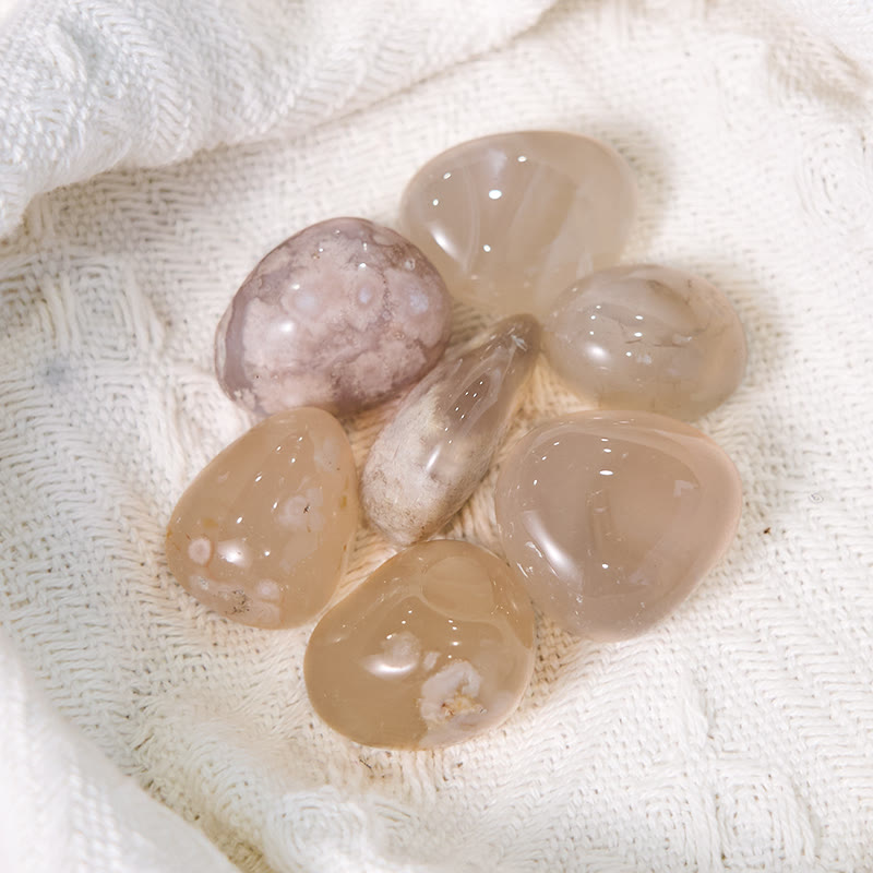 Olivenorma Natural Irregular Cherry Blossom Agate Tumbled Stone - image 3