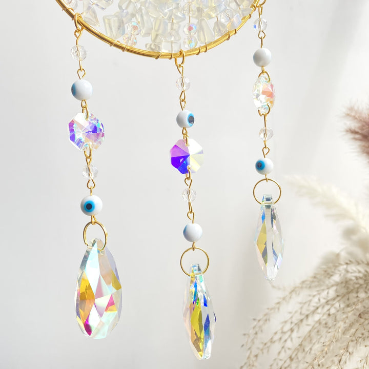 Olivenorma Natural Gem Evil Eye Proctection Suncatcher Wind Chimes - image 6