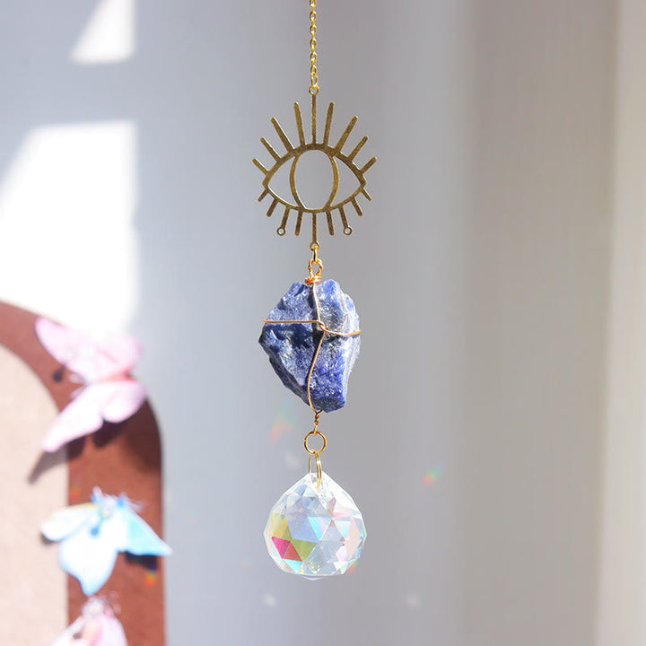 Olivenorma Healing Raw Stone Sun Catcher Hanging Ornament - Sodalite - image 17