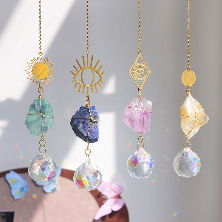 Olivenorma Healing Raw Stone Sun Catcher Hanging Ornament - image 0